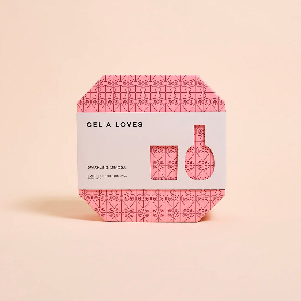 SPARKLING MIMOSA CANDLE AND ROOM SPRAY DUO