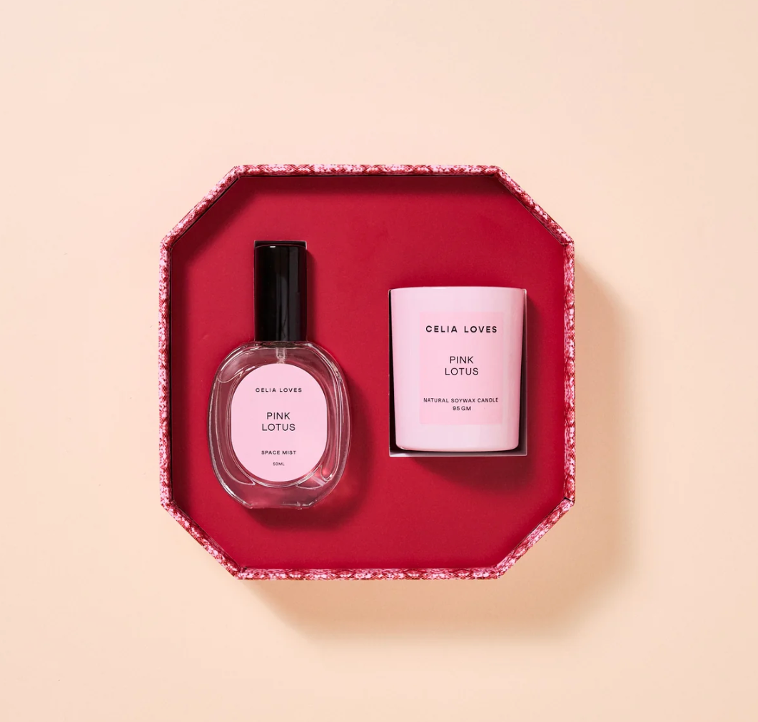PINK LOTUS CANDLE + ROOM SPRAY DUO SET