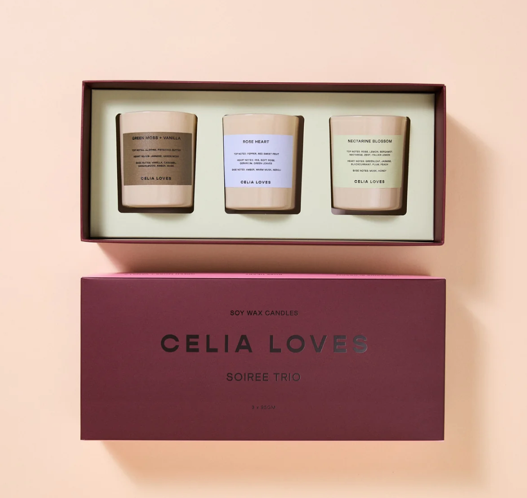 SOIREE CANDLE TRIO - CELIA LOVES