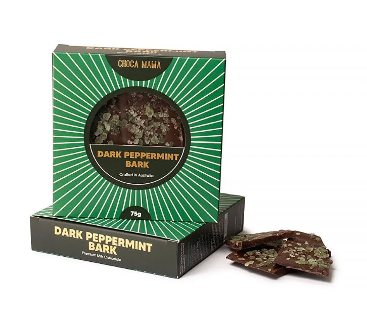DARK CHOC PEPPERMINT BARK 75g - CHOCAMAMA