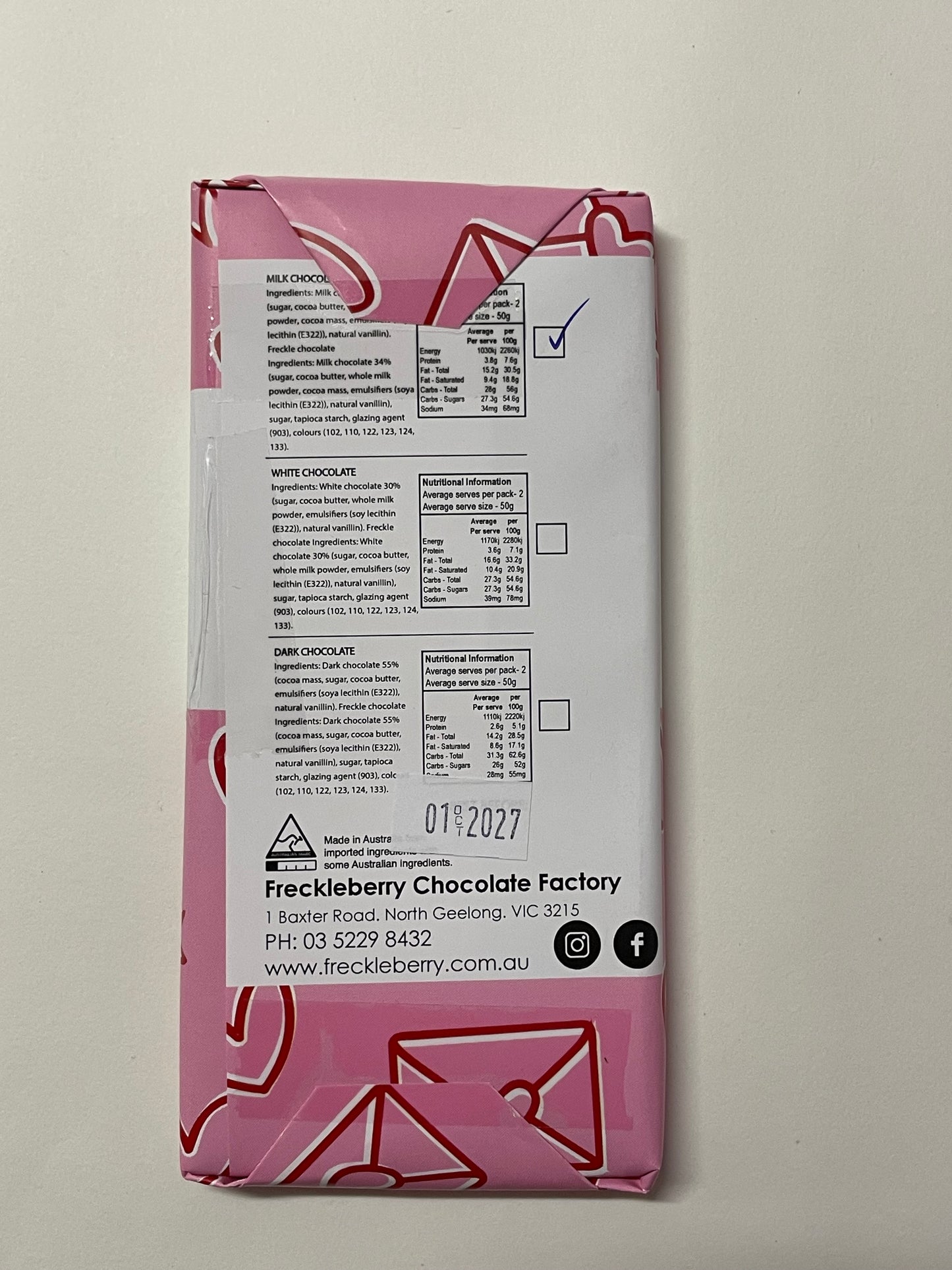 I LOVE YOU MILK CHOC BAR