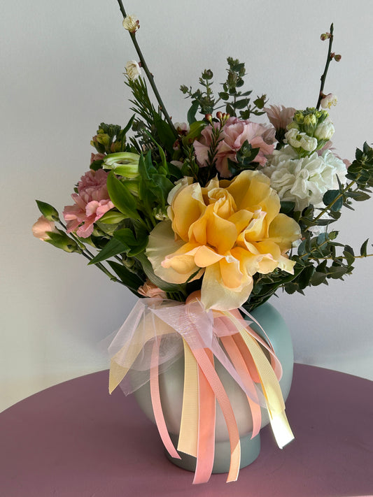 POT OF BLOOMS