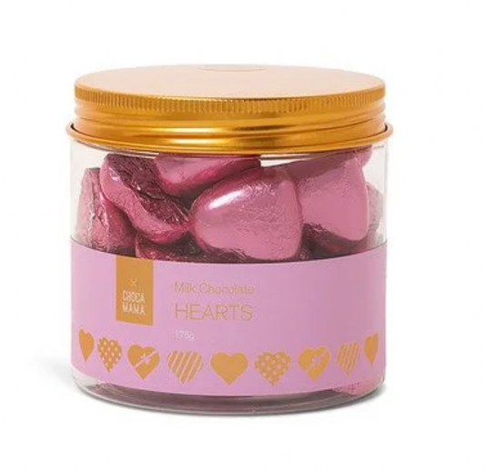PINK FOILED HEARTS 175g- CHOCAMAMA