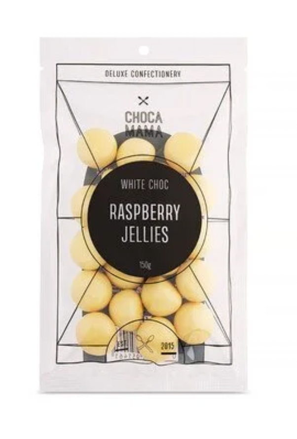 WHITE CHOC RASPBERRY JELLIES 150g