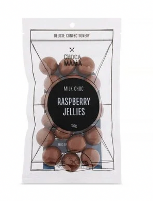 MILK CHOC RASPBERRY JELLIES 150g